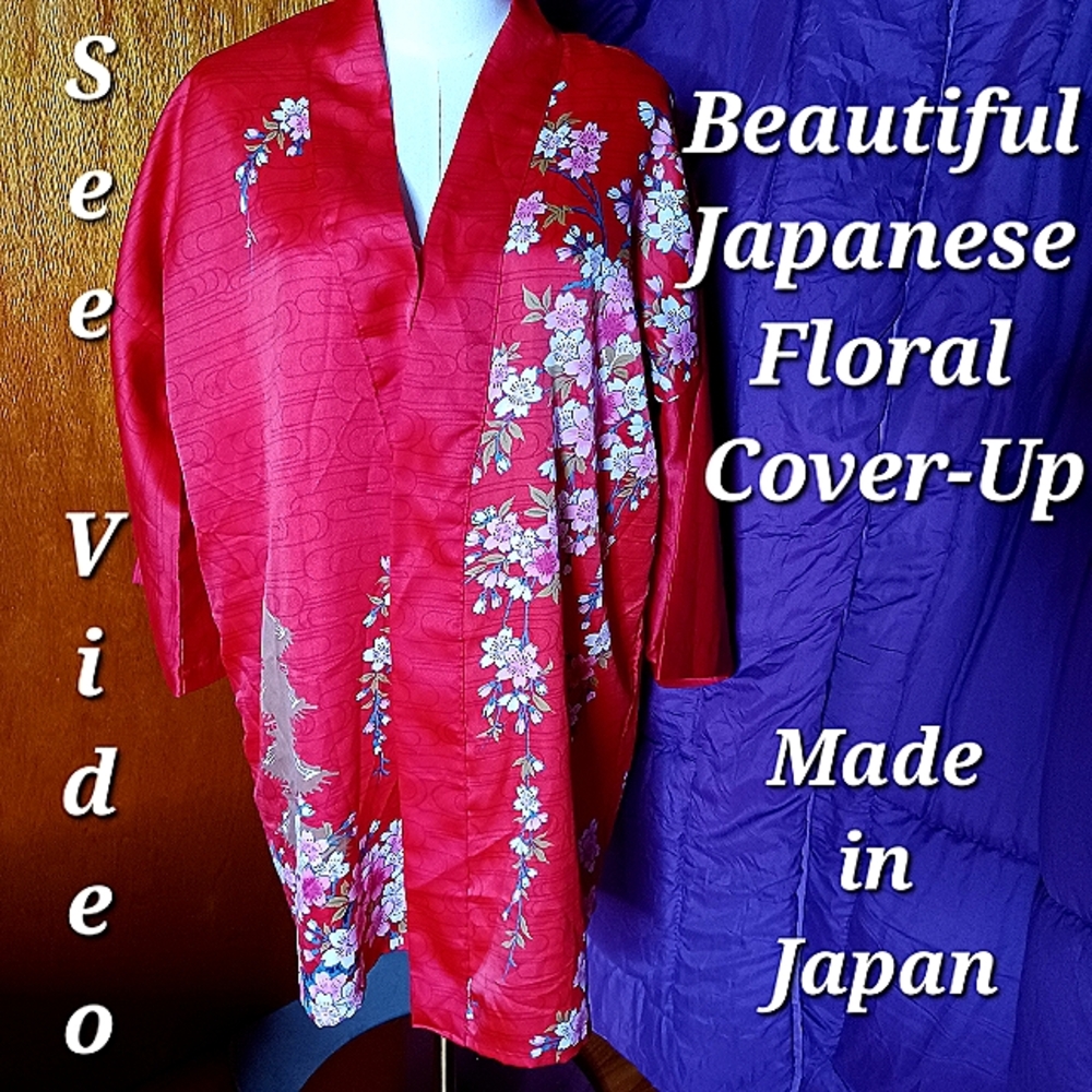 Beautiful Japanese floral cover up made in Japan.